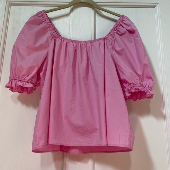 English Factory Pink Puff Sleeve Blouse - Picture 5 of 9